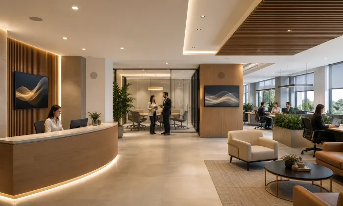 Oficinas corporativas con audio distribuido multizona